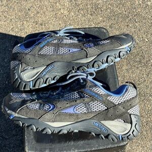 Merrell Gray and Blue Trail Shoes